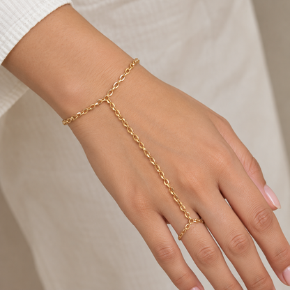 The Bare Line - 18K Gold Plated Hand Chain