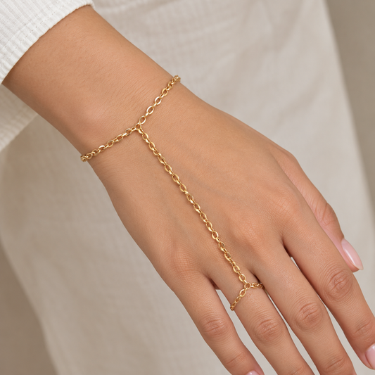 The Bare Line - 18K Gold Plated Hand Chain