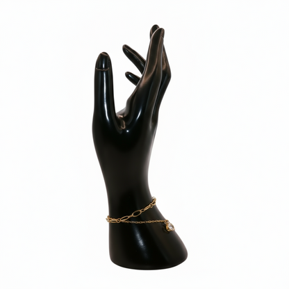 Double layer Gold Bracelet with stones