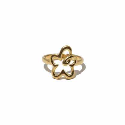 Gold flower-shaped ring