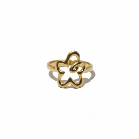 Gold flower-shaped ring