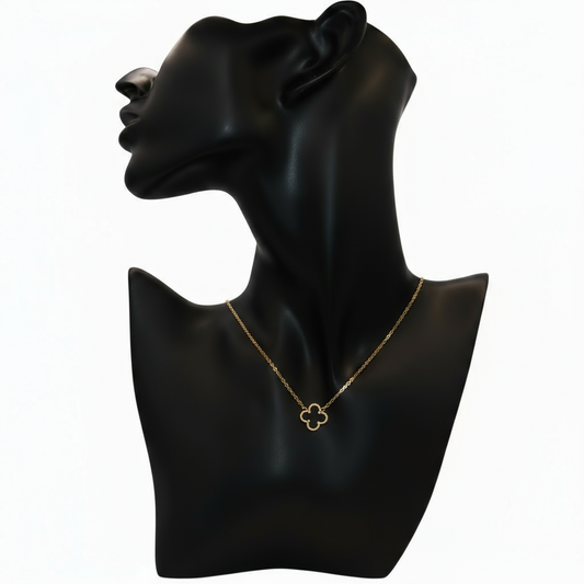 gold necklace with Black clover