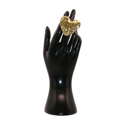 Gold Bold women heart Ring