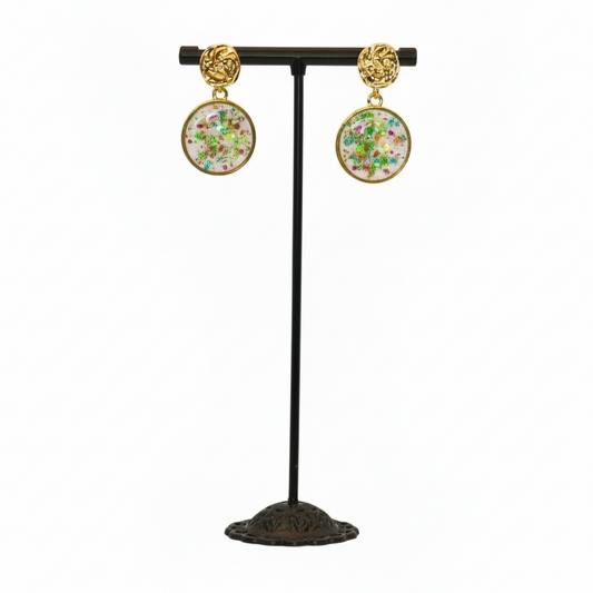 S preserved flower earings