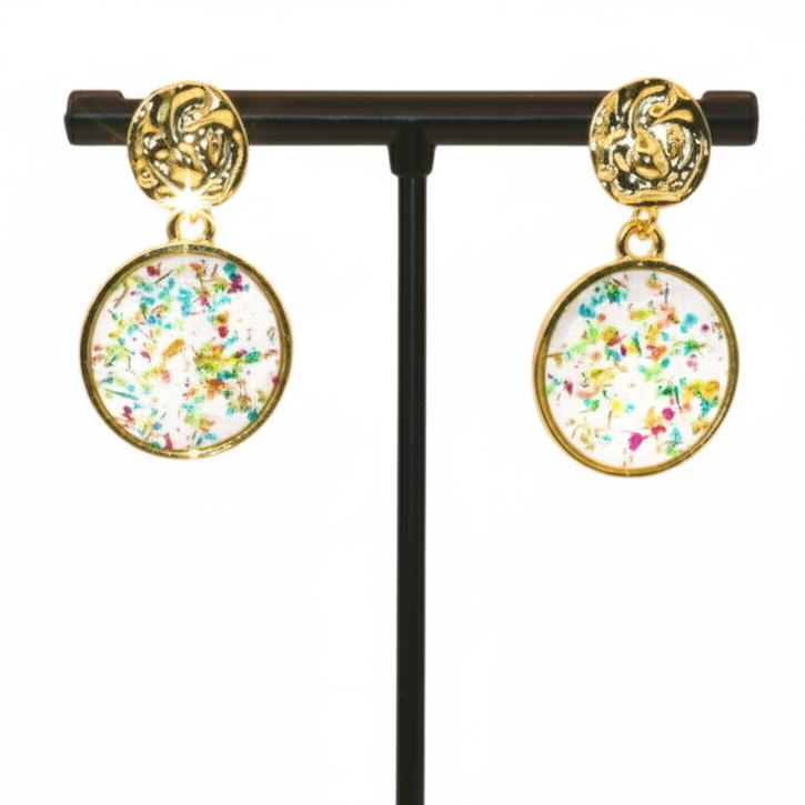 S deried floral earings