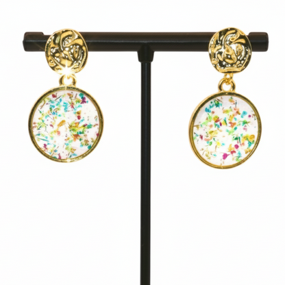 S deried floral earings