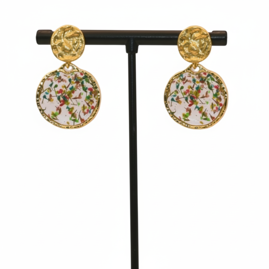 M preserved floral earings