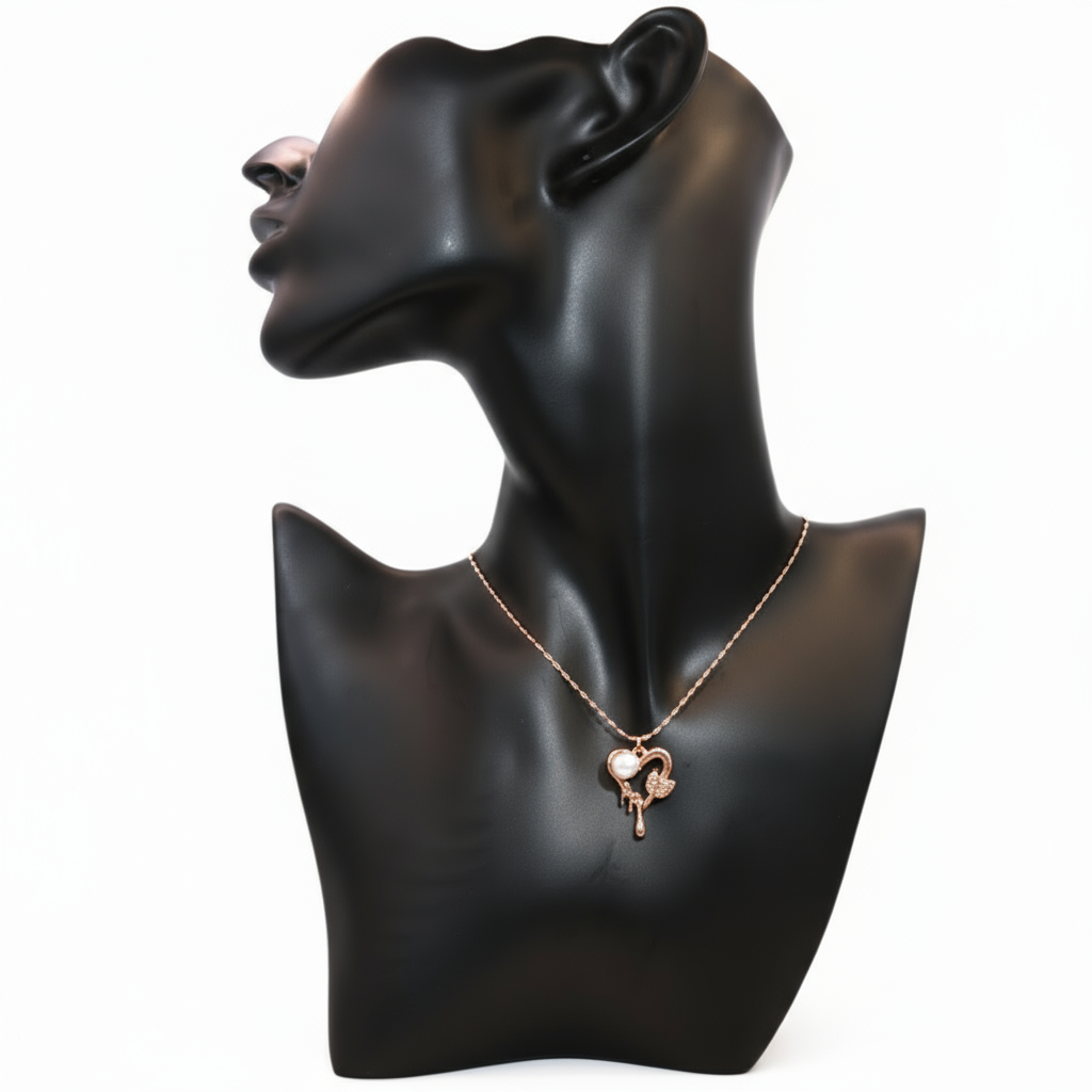 Rose-Gold necklace with open heart pendant