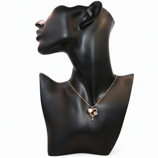 Rose-Gold necklace with open heart pendant