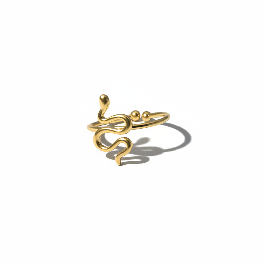 Gold snake-shaped ring 