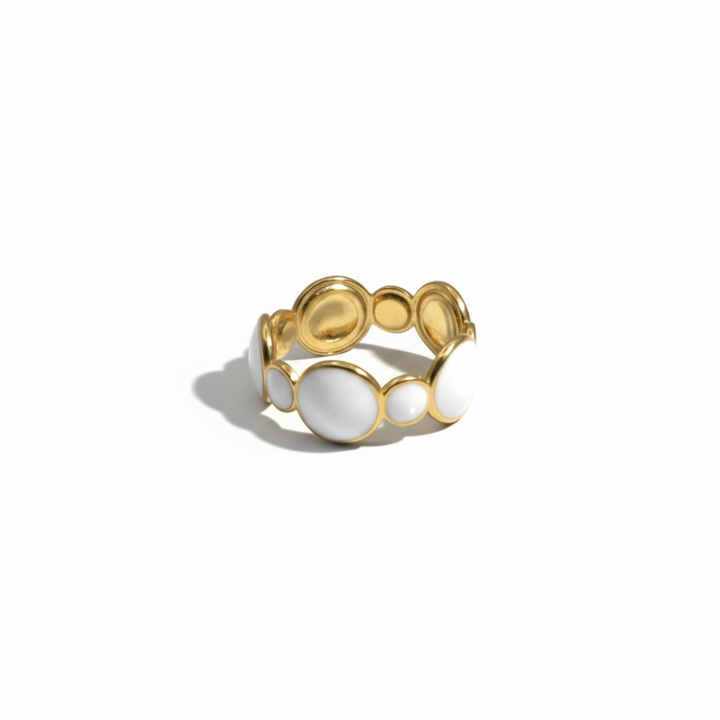 Gold and white ring