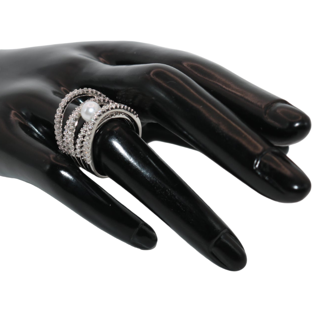 Silver stone ring