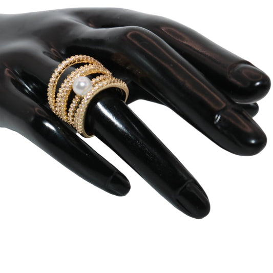 Gold women stone ring