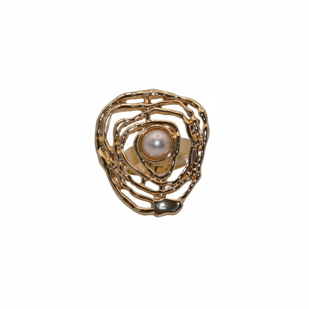 S Flower Bold Ring