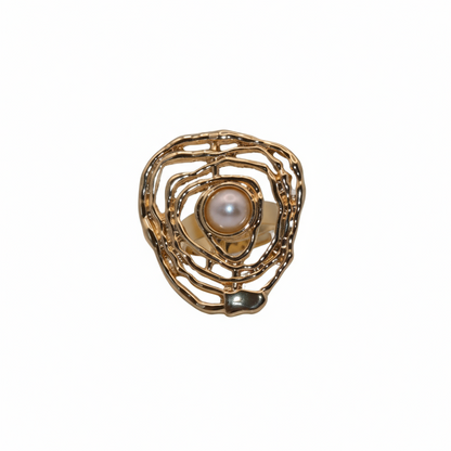 S Flower Bold Ring