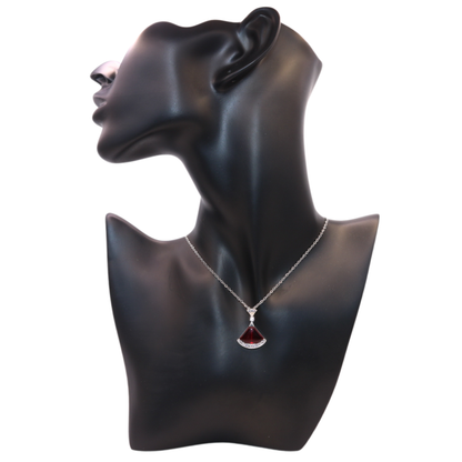 Silver Necklace necklace with a red gemstone 