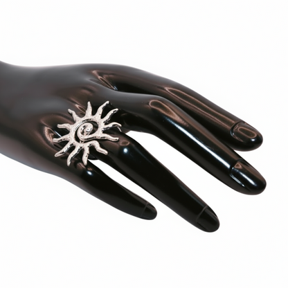 Silver sun shaped Ring