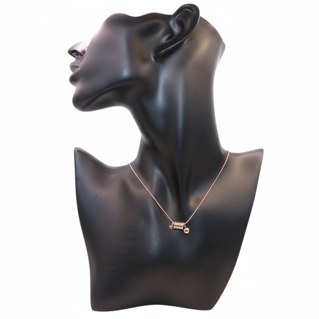 Rose gold necklace with spiral pendant