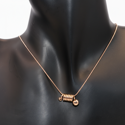 Rose Gold necklace with a unique clasp design 
