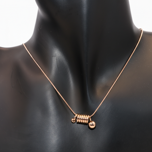 Rose Gold necklace with a unique clasp design 