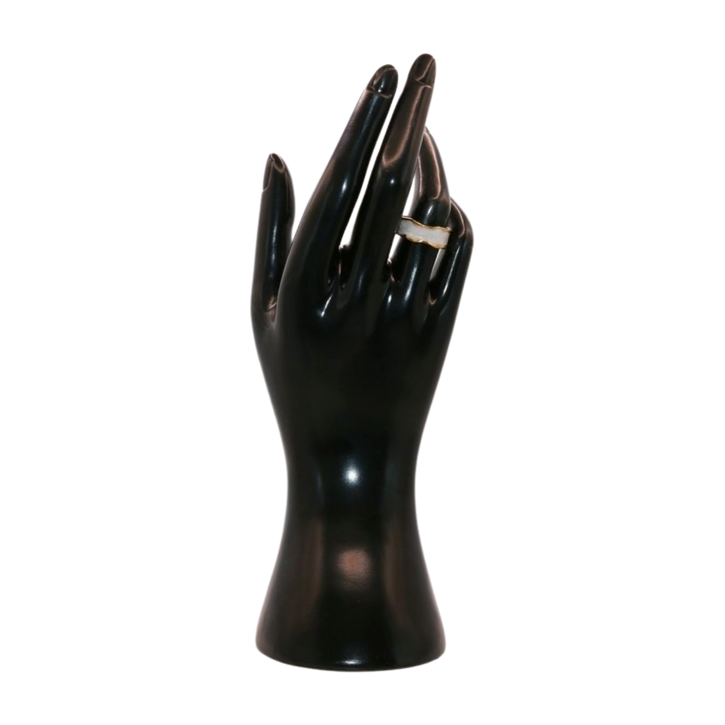 White clay gold women ring