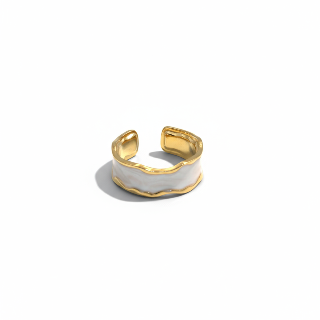 Gold and white ring