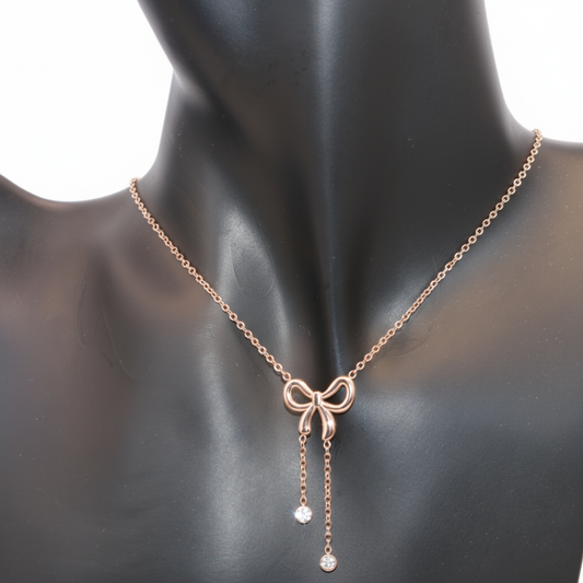 Rose Gold Necklace with bow