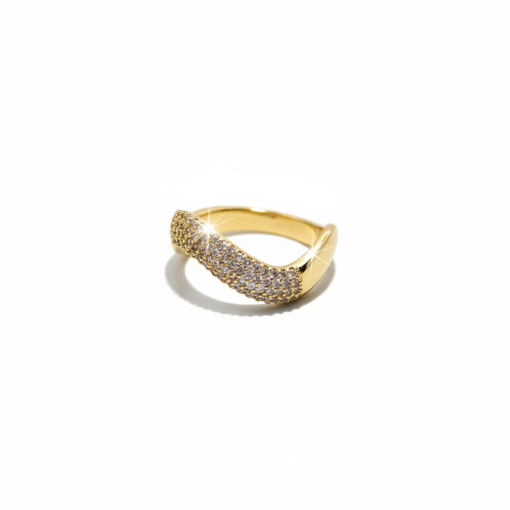 Gold ziricon Ring