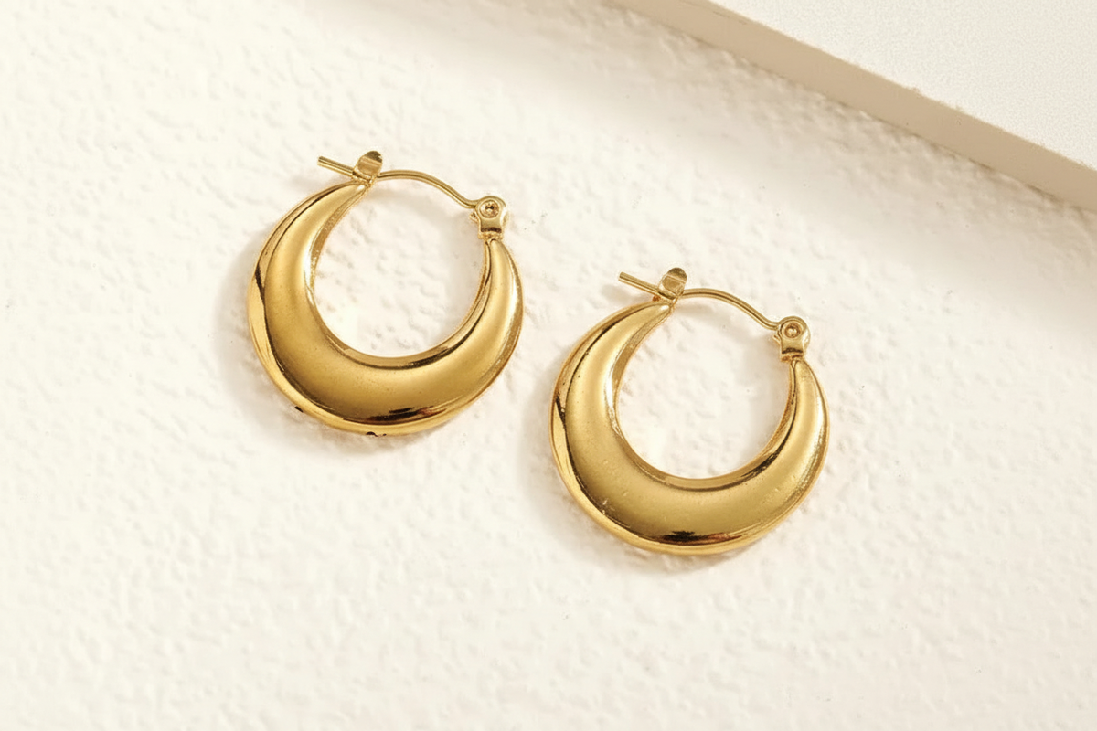 Gold Chunky Hoop Earrings
