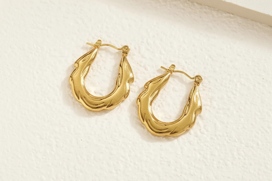 Gold Hoop Earrings - No Text