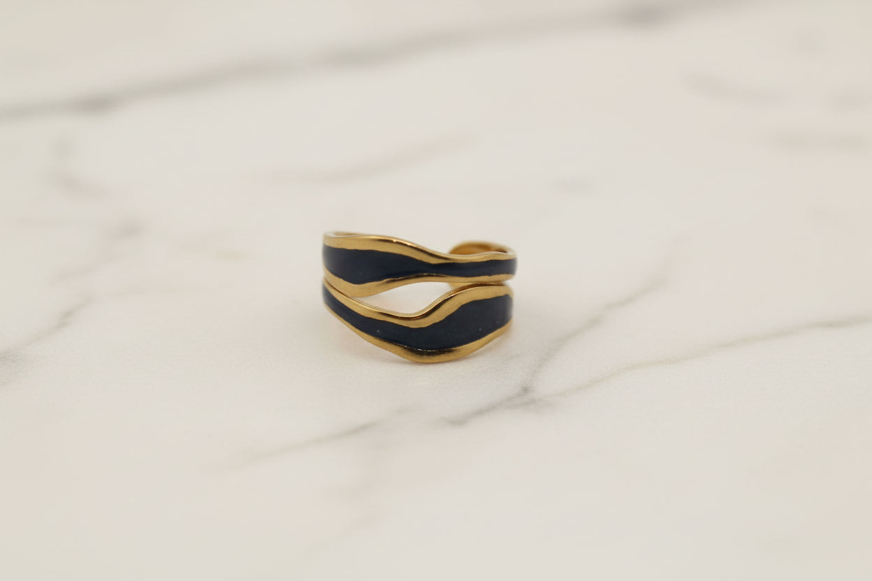 black gold plated ring