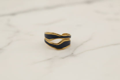 black gold plated ring